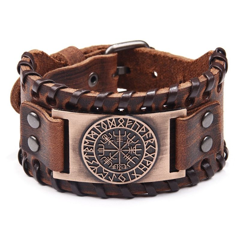 Bracelet De Ceinture En Cuir De Vache À Breloque Totem Unique Pour Hommes