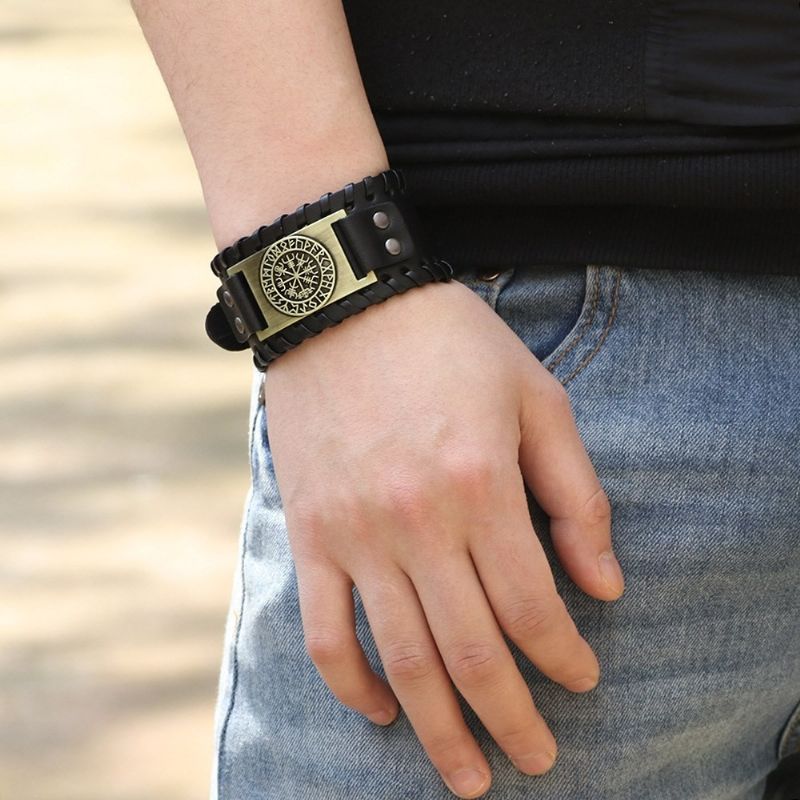 Bracelet De Ceinture En Cuir De Vache À Breloque Totem Unique Pour Hommes