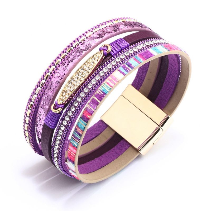 Bracelet En Cuir Ethnique Bohème Mignon Pour Femme