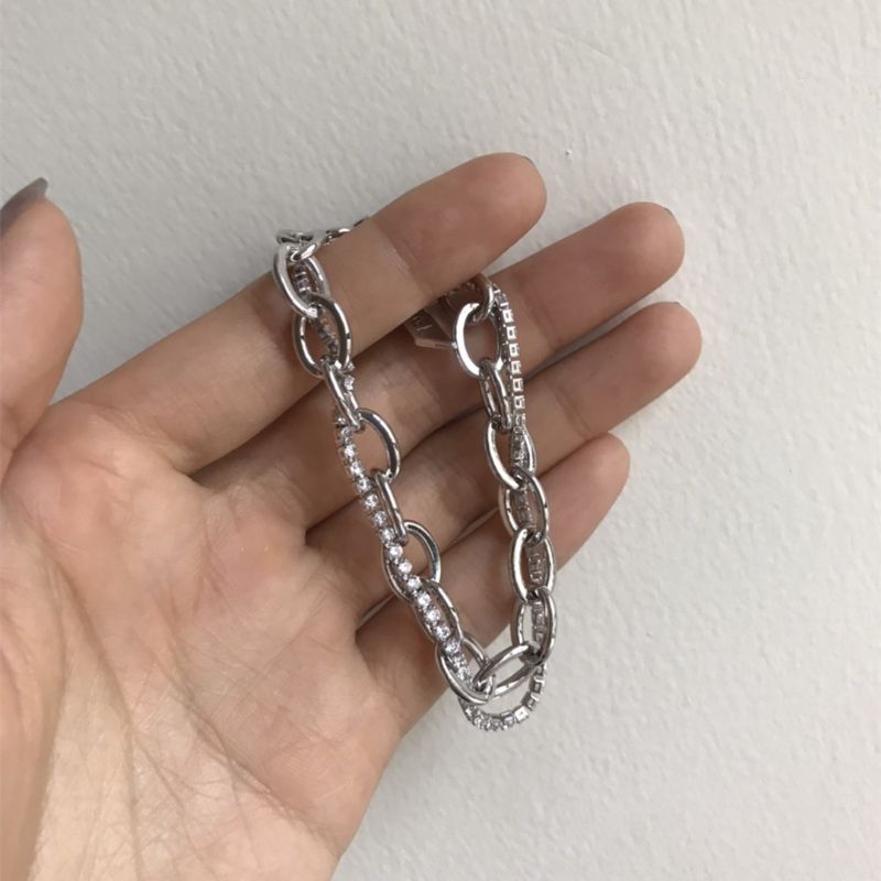 Bracelet Double Chaîne Argent Unique Pour Femme En Titane