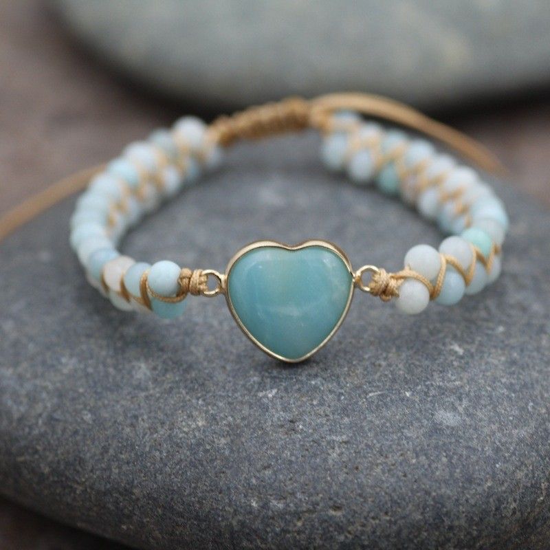 Bracelet De Perles De Charme De Coeur Unique Pour Les Femmes