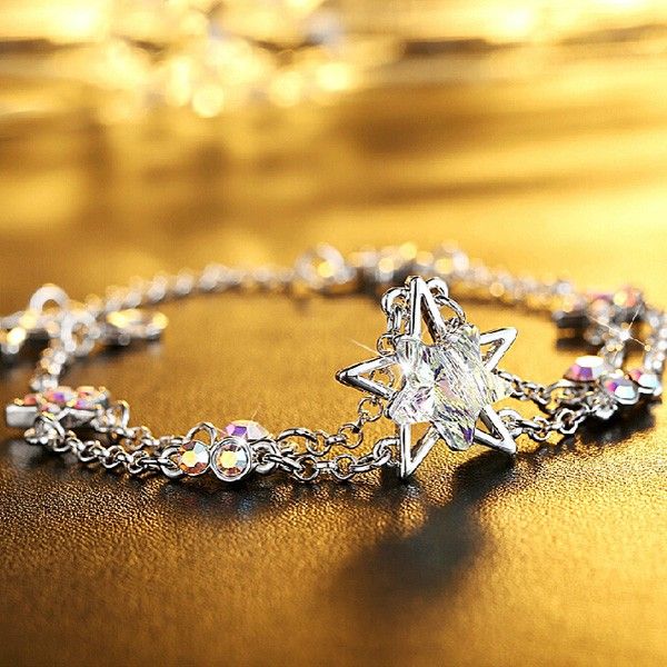 Charmant Bracelet En Forme D'étoile En Cristal Naturel Pour Femme