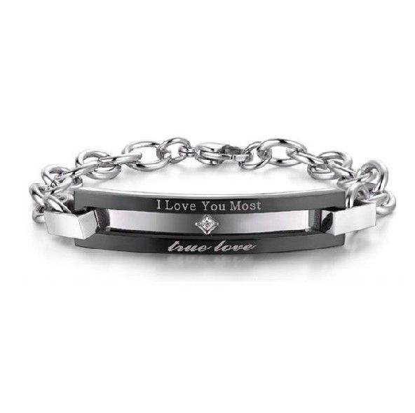 Nouveau Thème D'amour De La Mode Bracelets D'amoureux En Acier Au Titane Personnalisés (gravure Gratuite) (prix Pour Une Paire)