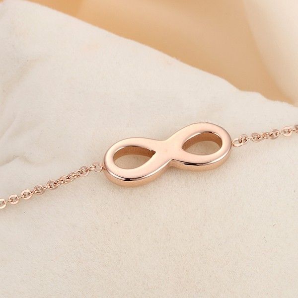 Symbole Élégant "have Mutual Affinity" Bracelet En Titane Pour Femme Plaqué Or Rose 18 Carats